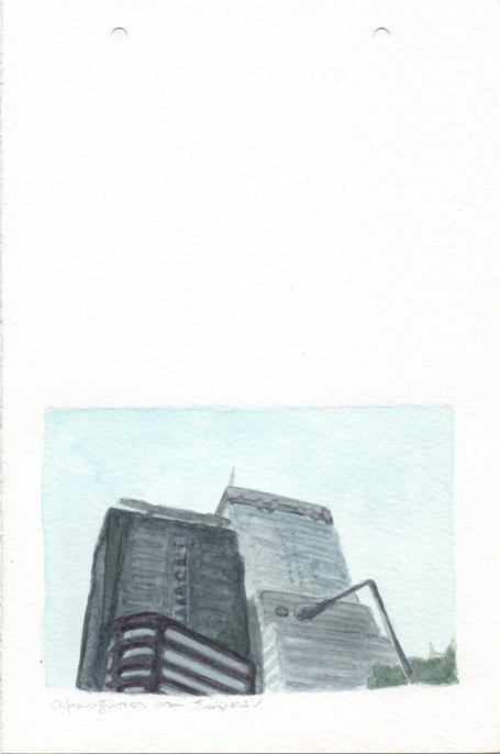 Skyscrapers in Saigon, pencil and watercolours on paper, 22,8 x 15 cm, 2017  Skyscrapers in Saigon, pencil and watercolours on paper, 22,8 x 15 cm, 2017